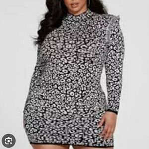 Fashion to Figure, Leopard Print Sweater Dress, Size 2x